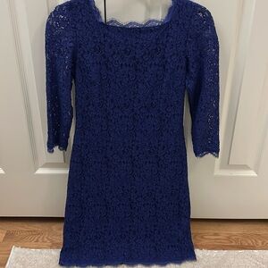 Adrianna Pappell Indigo Lace Dress size 4P